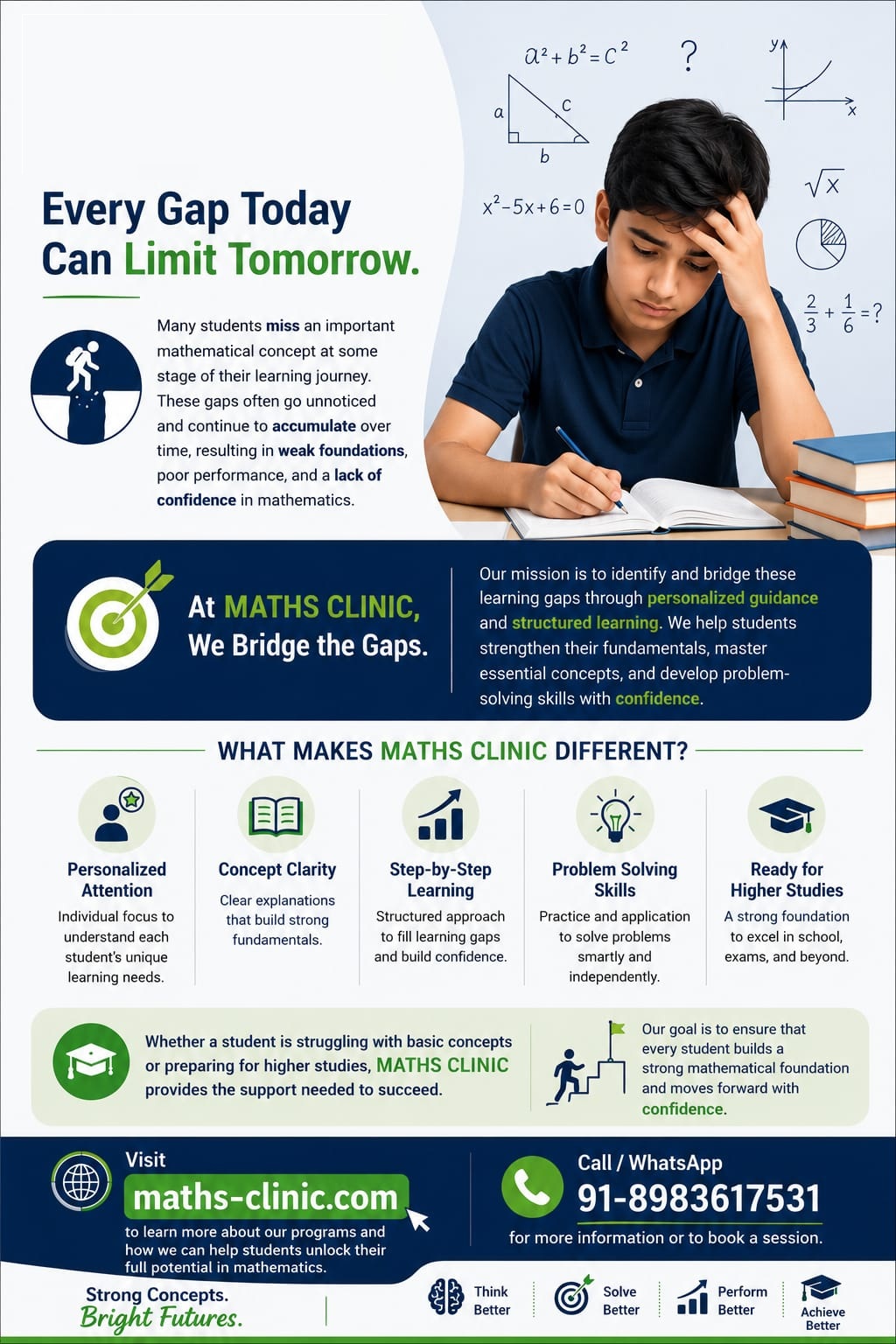 Every gap today can limit tomorrow — Maths Clinic bridges learning gaps with personalized guidance